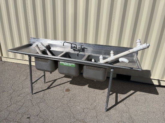 School Surplus- 3 Bay Commercial Sink