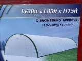 UNUSED 30FT x 85FT x 15FT Dome Storage Shelter
