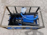 UNUSED Skid-Steer Hydraulic Blue Auger w/ 3 Bits