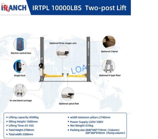 NEW 10,000LB Hydraulic Two Post Vehicle Shop Lift