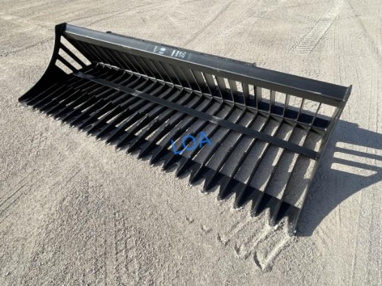 UNUSED Skid-Steer 84" Slotted Rock Bucket w/Teeth