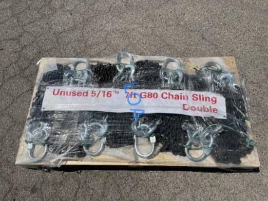 2026 (8)pc-7FT 5/16" Dble Leg Lifting Chain Slings