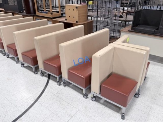 School Surplus- Aprx(18)pcs Row of Tan Benches