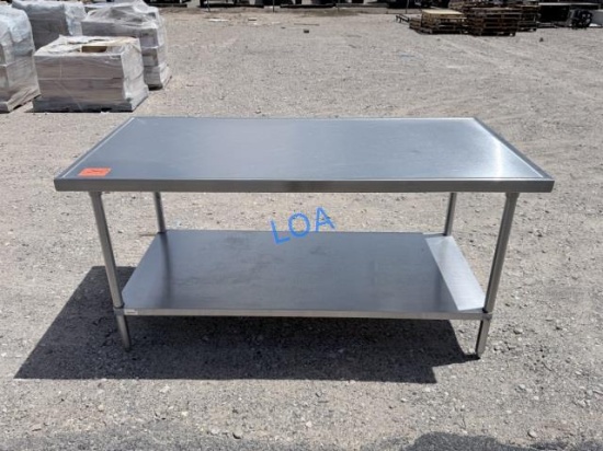 School Surplus- Kitchen SS Table w/ Shelf