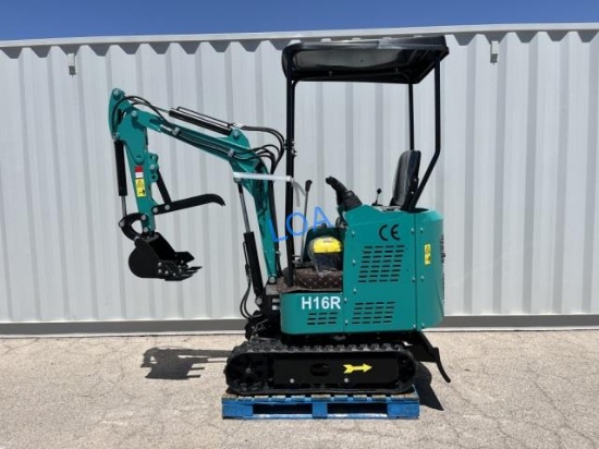 UNUSED 15HP Gas Mini-Excavator H16R w/ Blade