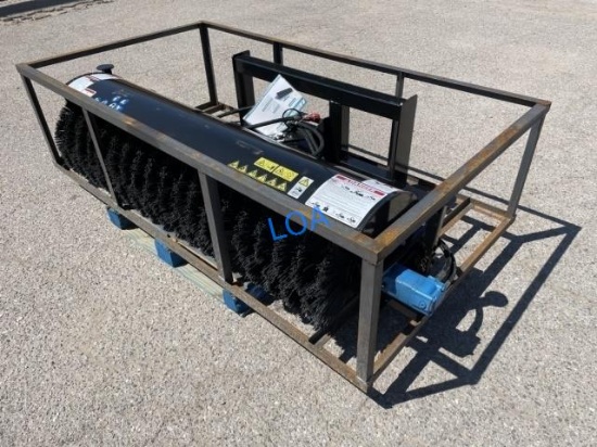 UNUSED Skid-Steer Hydraulic 72" Rotary Angle Broom