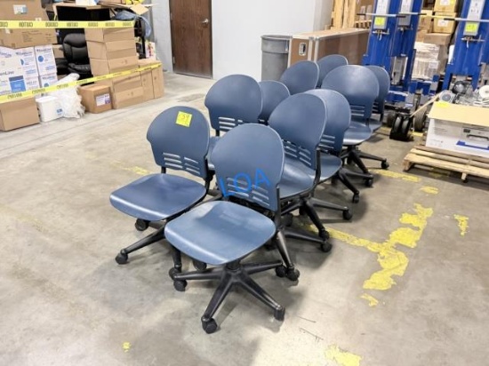 College Surplus- Aprx(10) Blue Office Chairs