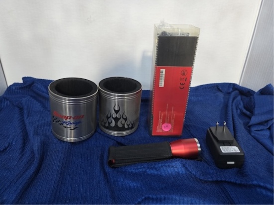 (2) Snap-on Koozies & (1) Rechargeable Light