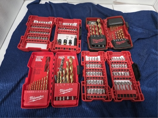 (4) Sets Of Milwaukee Drill Bits