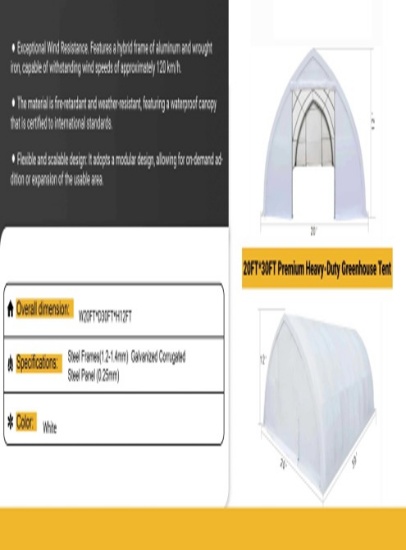 NEW 20X30 HEAVY DUTY GREEN HOUSE