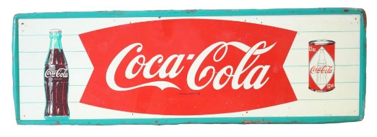 Rare Coca-Cola Bottle & Can Tin Sign