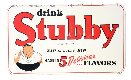 Large Drink Stubby Embossed Tin Sign