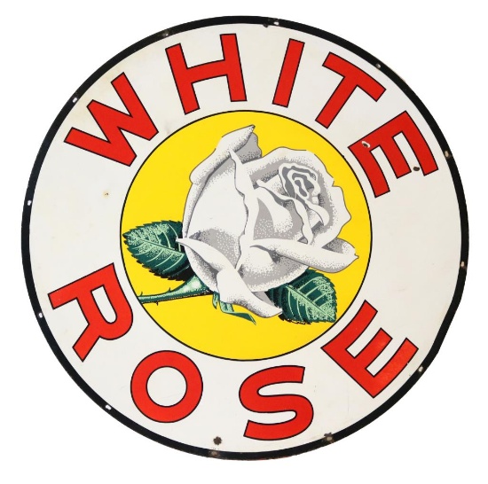 White Rose Gasoline Station Porcelain Sign