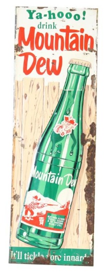 Rare Yahoo Mountain Dew Vertical Tin Sign
