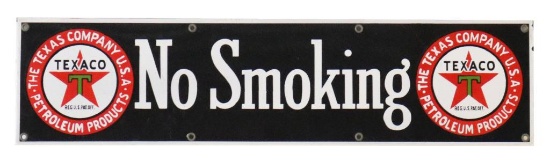 Rare Texaco No Smoking Black T Porcelain Sign