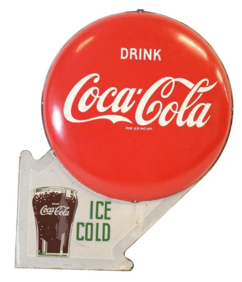 Drink Coca-Cola Double Button Flange Sign