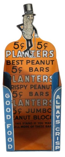 Early Planters 5 Cent Tin Litho Store Display