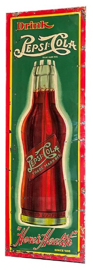 Pepsi-Cola Here's Healthy Bursting Bottle Sign