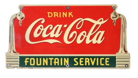 Drink Coca-Cola Fountain Service Masonite Sign
