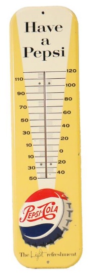 Have A Pepsi Embossed Tin Thermometer