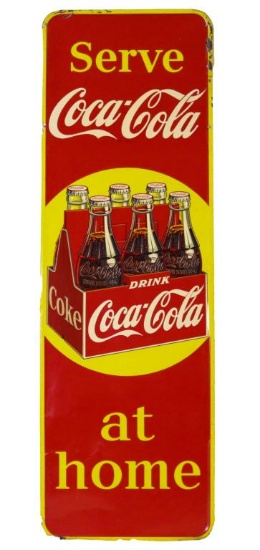 Serve Coca-Cola At Home 6 Pack Tin Sign