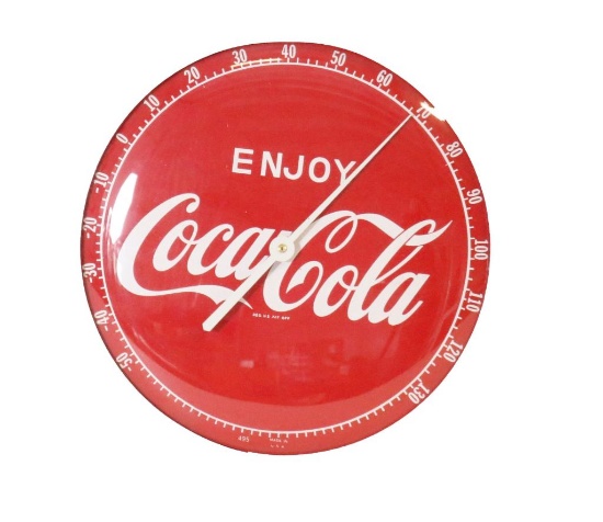 Enjoy Coca-Cola Glass Front Thermometer