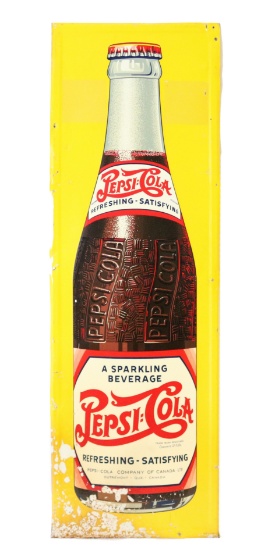 Pepsi-Cola Tin Bottle Sign