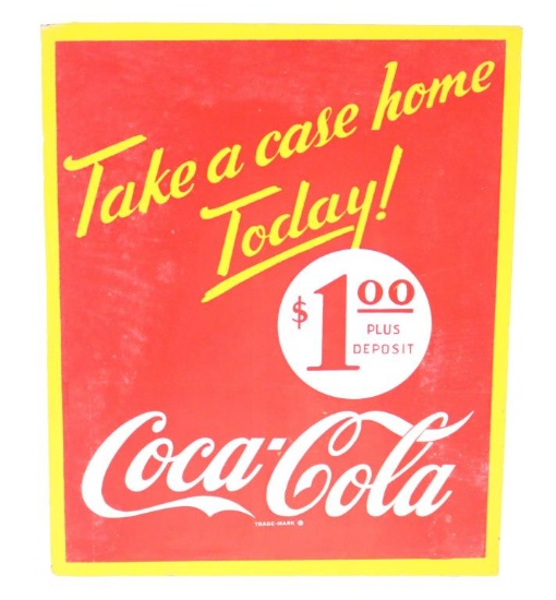 Take a Case Home Today Coca-Cola Masonite Sign