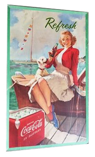 Refresh Coca-Cola Double Sided Cardboard Sign