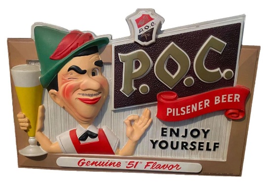 Vac-U-Form Easel Back P.O.C. Pilsner Beer Sign