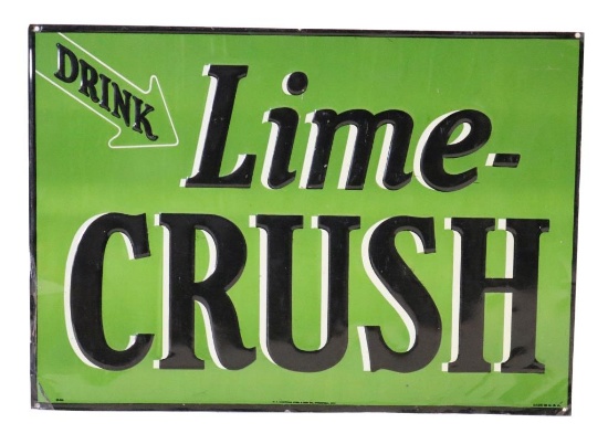 Drink Lime Crush Embossed Tin Sign