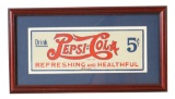 Early Pepsi Double Dot Tin Tacker Sign