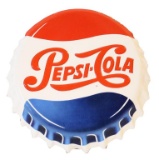 Scarce Embossed Pepsi Cola Porcelain Cap Sign
