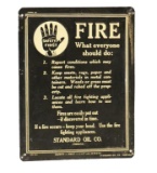Standard Oil Company Safety First Embossed Fire