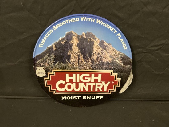 High Country Moist Snuff Embossed Metal Sign