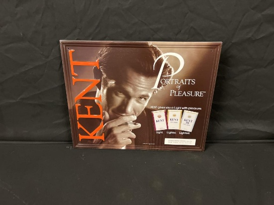 Kent Cigarettes Embossed Metal Sign