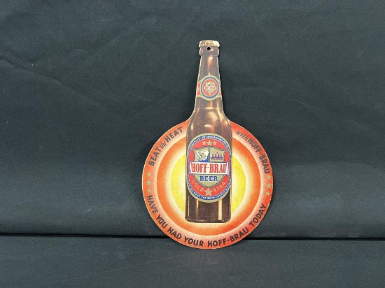Hoff-brau Ft Wayne Ind.. Diecut Cardboard Fan Pull
