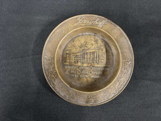 Bergoff Brewing Corp Ft Wayne Ind Brass Ash Tray
