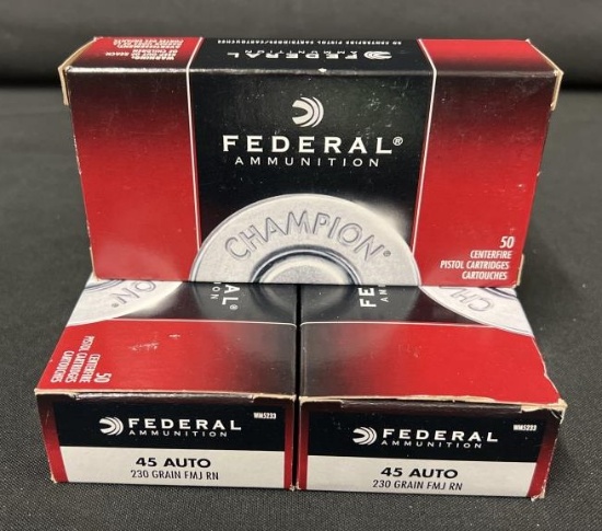 150 Rounds Federal 45 Auto 230 GR FMJ RM