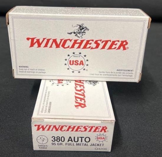 100 Rounds Winchester 380 Auto 95 GR FMJ