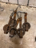 5 - MEAT HOOKS WITH TRACK ROLLERS