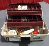 TACKLE BOX WITH FISHING ITEMS
