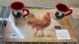 ROOSTER CUPS + PLACEMATS