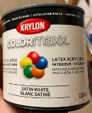 6 OF 236 ML CANS OF SATIN WHITE INTERIOR / EXTERIOR PAINT