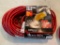 30 M OF 14/3 EXTENSION CORD WITH THREE FEMALE ENDS, RED