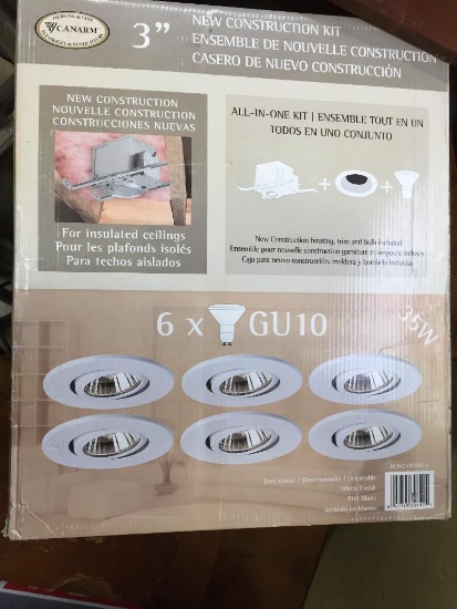 3-INCH NEW CONSTRUCTION KIT INCLUDES 6 HOUSINGS/TRIMS/BULBS