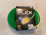 30 M OF 12/3 EXTENSION CORD, GREEN
