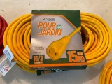 15 M OF 16/3 EXTENSION CORD, YELLOW