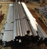 LARGE PALLET OF ASSORTED STEEL PIPE, CHANNEL IRON, AND THREADED ROD --- 10 FT LONG