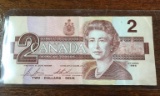 1 CANADIAN OTTAWA 1986 TWO DOLLAR BILL